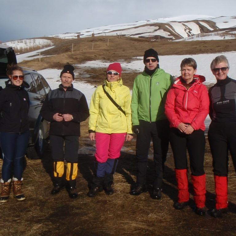 Göngufólk við ferðalok
