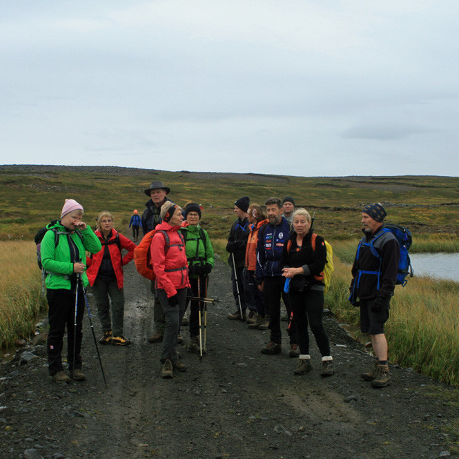 Nýr malarvegur milli Kálfatjarnanna norðan Brenniáss.