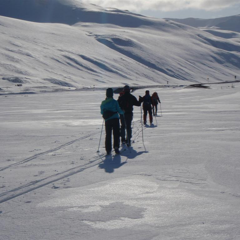 Gengið í átt að þjóðveginum