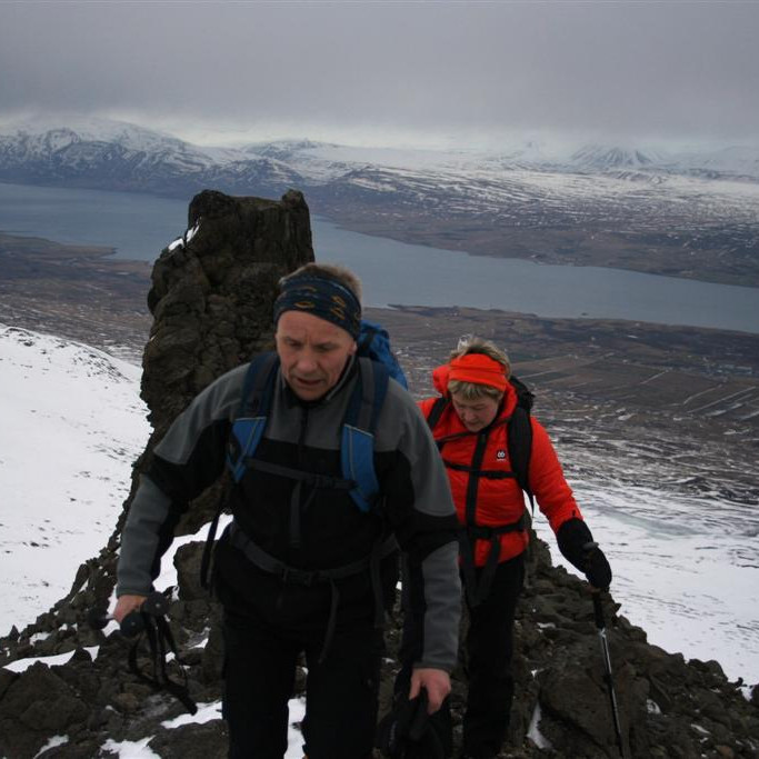 Komin upp á fjallsins brún