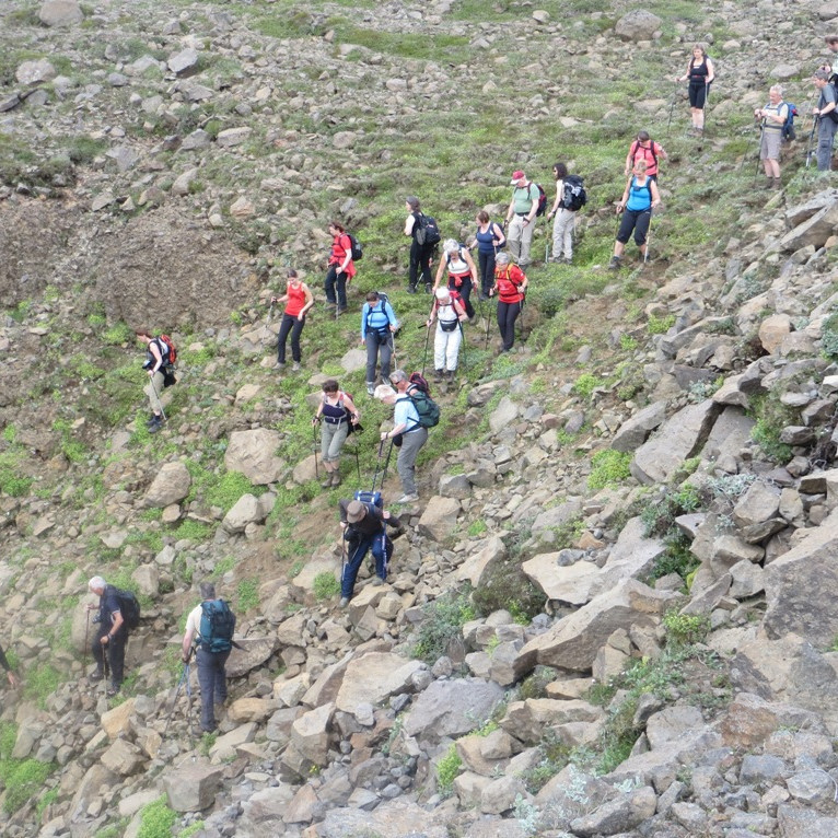 Gengið niður í Vesturdalinn