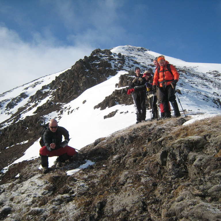 Komin upp á einn stallinn af mörgum