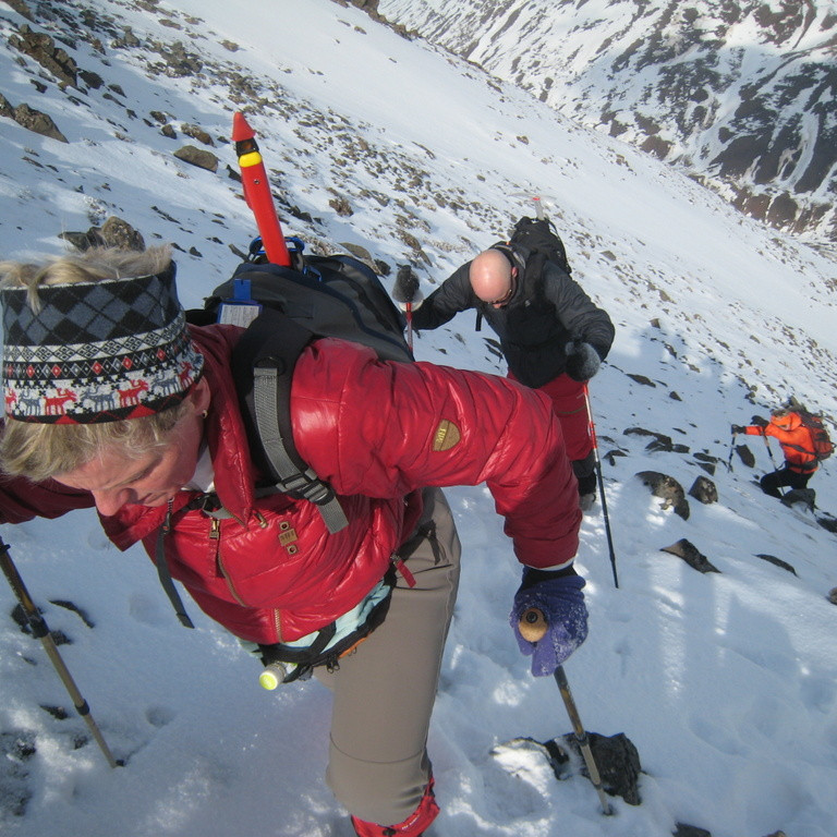 Guðbjörg tekur á'ðí upp hlíðina