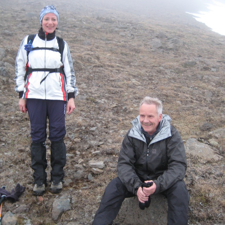 Komið upp í þokuna Annetta og Halldór