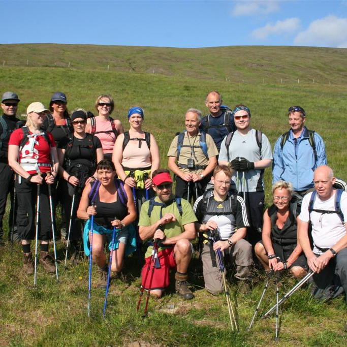 Lagt af stað frá Hóli: Sigfús, Sigríður, Ásta, Þórunn. Ása, Jónína, Anke Maria, Frímann, Einar, Sæmundur, Halldór, Helgi, Sigurður, Svava og Gestur