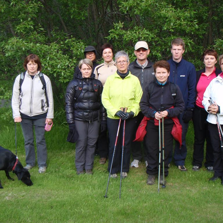 Hópurinn í upphafi ferðar