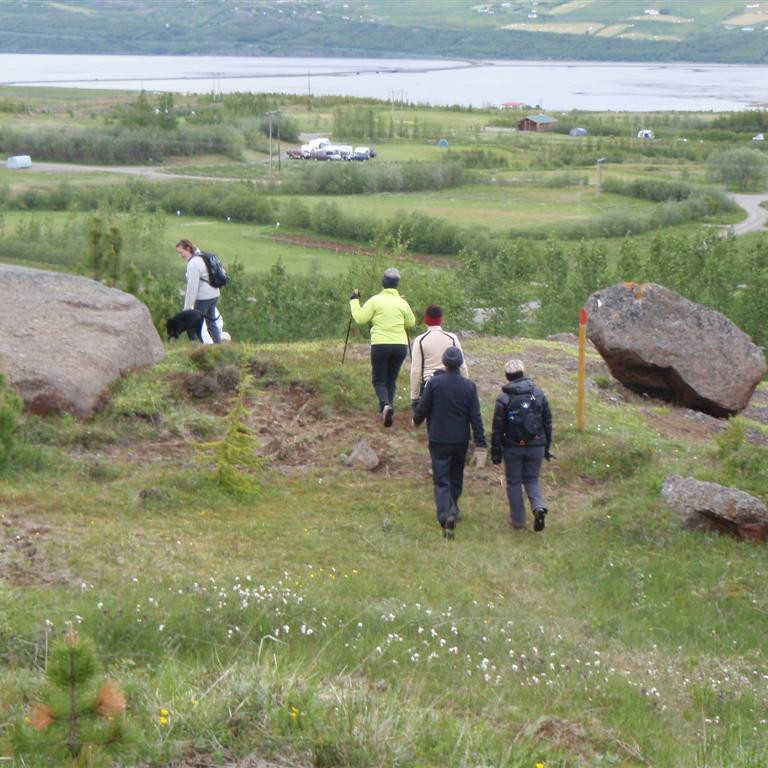 Tjaldsvæðið á Hömrum framundan