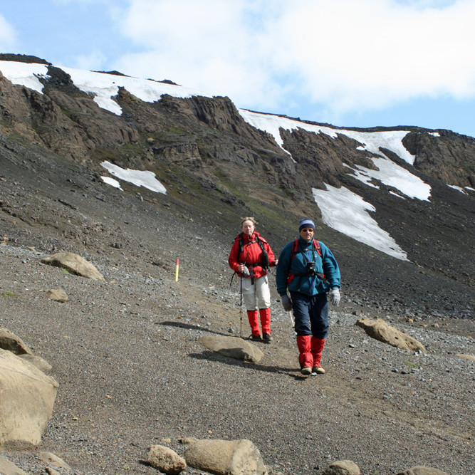 Undir efra þrepinu norðvestan á Dyngjufjöllum.