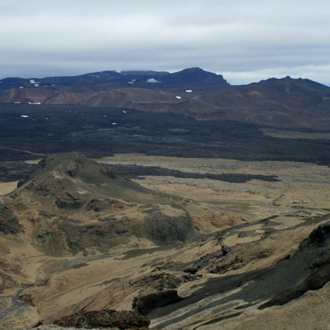 Austan á Dyngjufjöllum: horft norður yfir Öskjuop