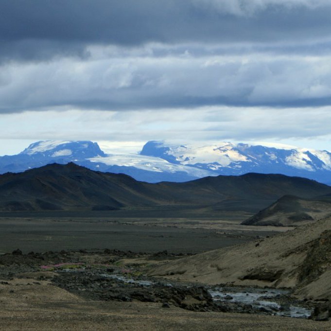 Kverkfjöll, séð frá gönguleiðinni milli Drekagils og Nautagils