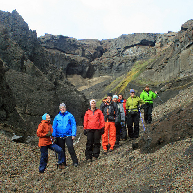Öskjuvegarhópur FFA í Nautagili austan í Dyngjufjöllum.