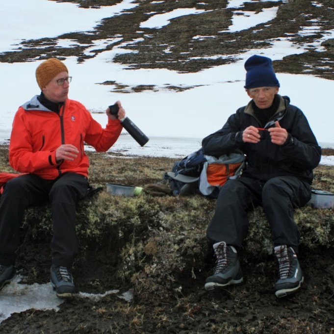 Hjalti Jóhannesson (t.v.) og Grétar Grímsson vestan Hlíðarfjalls