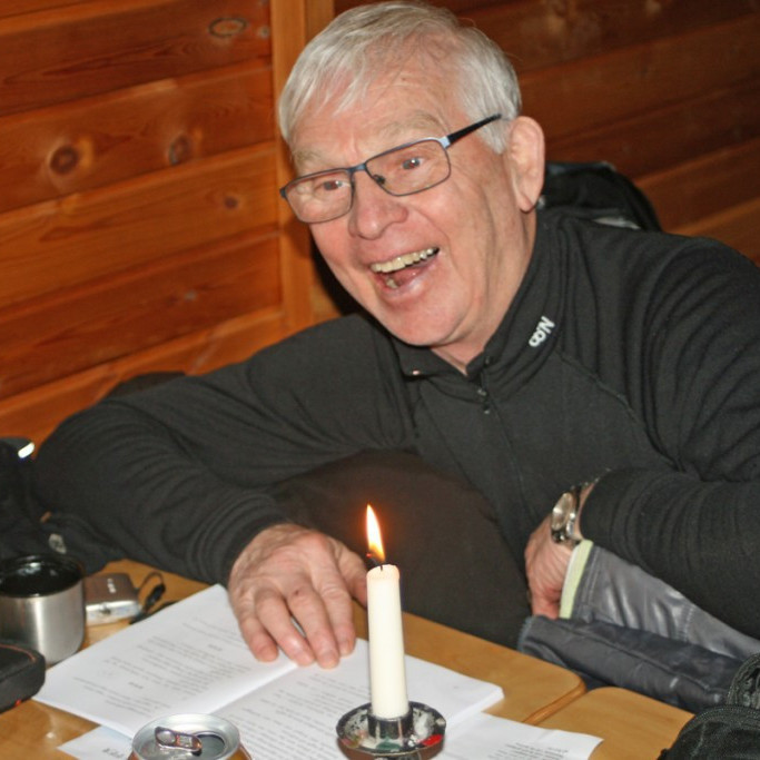 Gunnar Halldórsson var söngstjóri á þorrablótinu.