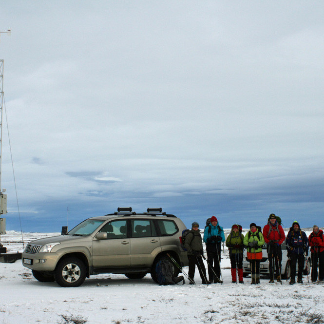 Lagt af stað í Fjallaborg frá hringveginum á Mývatnsfjöllum.