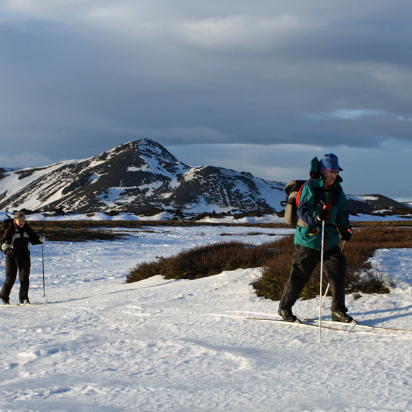 Á sunnudaginn var skíðafærið mýkra en daginn áður.