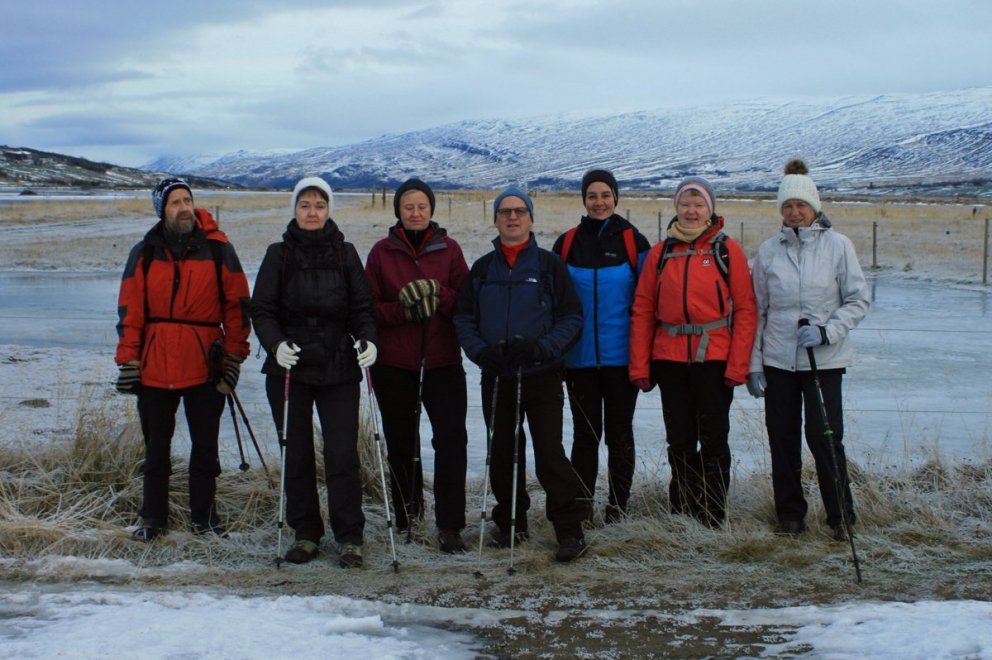 Lagt af stað norður bakka Eyjafjarðarár gegnt Hrafnagili.