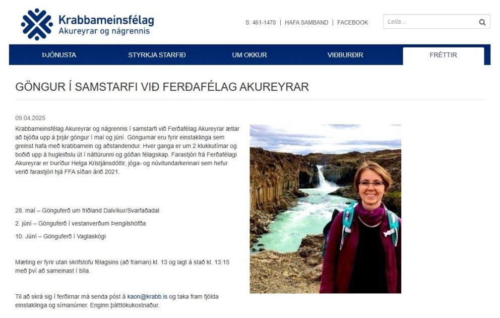 Samstarf við Krabbameinsfélag Akureyrar