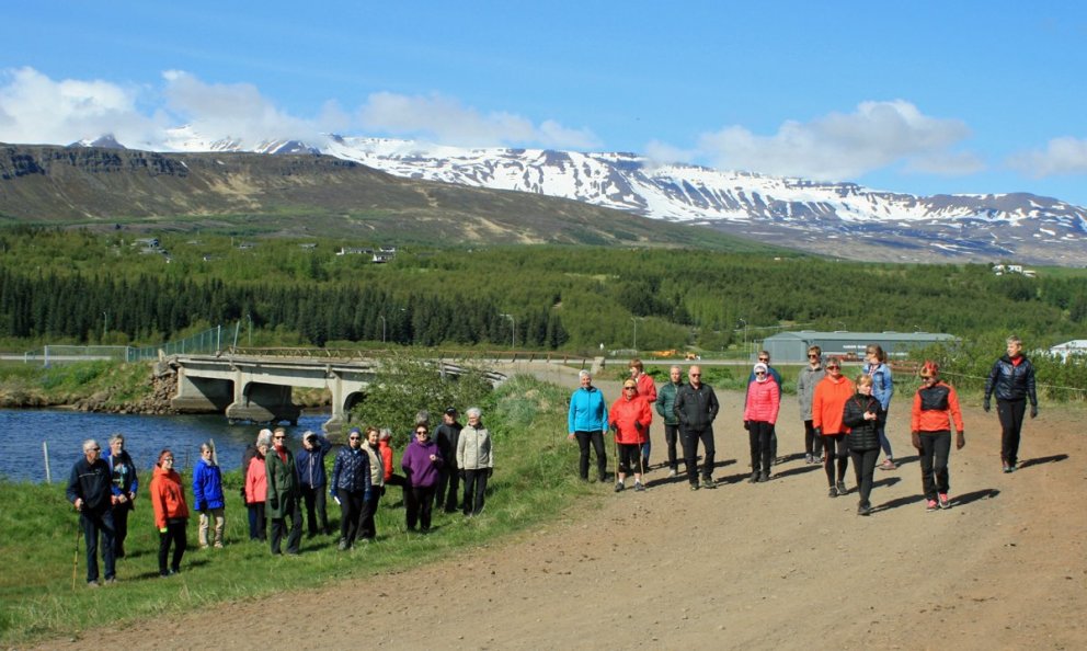 Við vestustu brúna yfir Eyjafjarðará snerum við til baka.