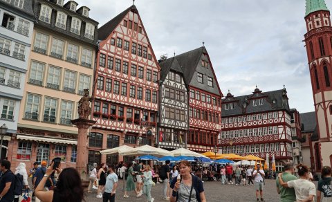 Myndin er tekin í gömlu miðborginni í Frankfurt am Main